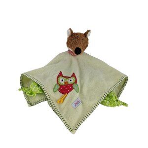 Kathe Kruse Green Fox Lovey Red Polka Dot Owl Baby Security Blanket DAS Original